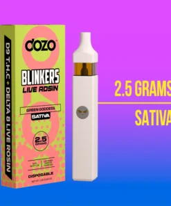 2.5g Dozo Blinkers Live Rosin Disposable Vape - Green Goddess (Sativa)