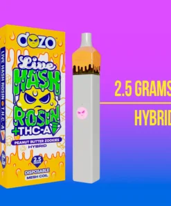 2.5g Dozo Live Hash Rosin THC-A Vape - Peanut Butter Zookies (Hybrid)
